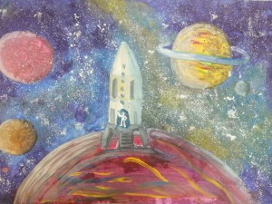 Выставка детских рисунков «Мечты о космосе»